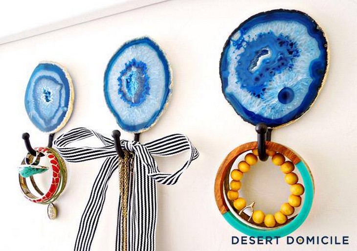 Agate Slice Wall Hooks