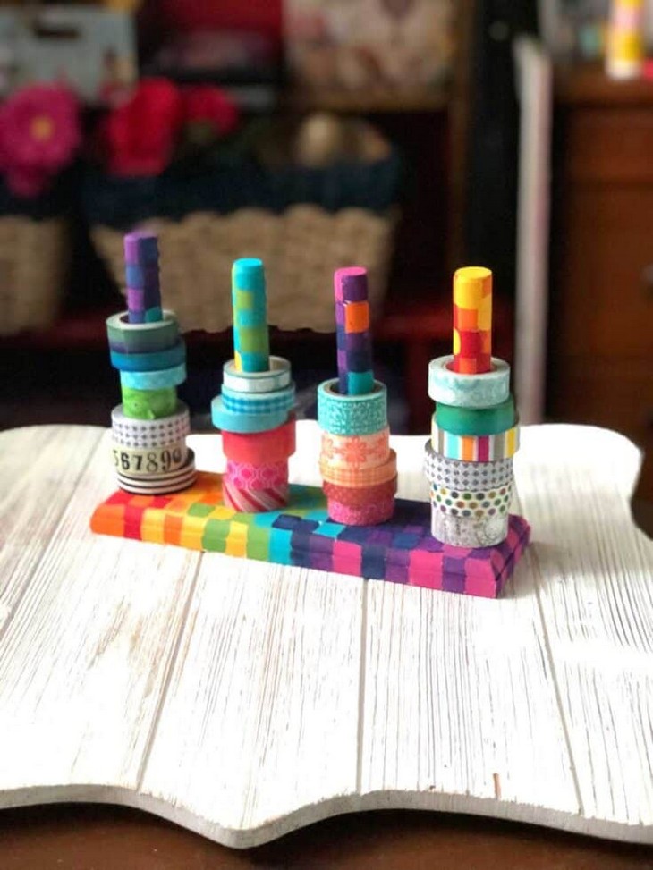 Colorful DIY Washi Tape Holder