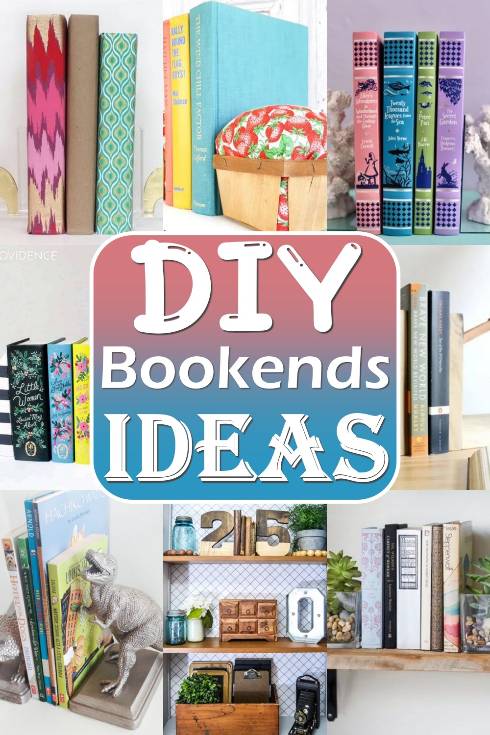 15 DIY Bookends Ideas For Organizing Books Clairea Belle Makes