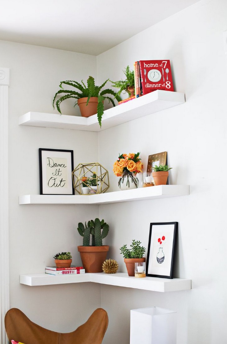 DIY Corner Floating Shelves