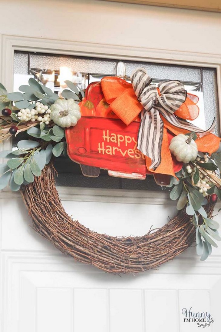 DIY Farmhouse Fall Wreath With A Bow