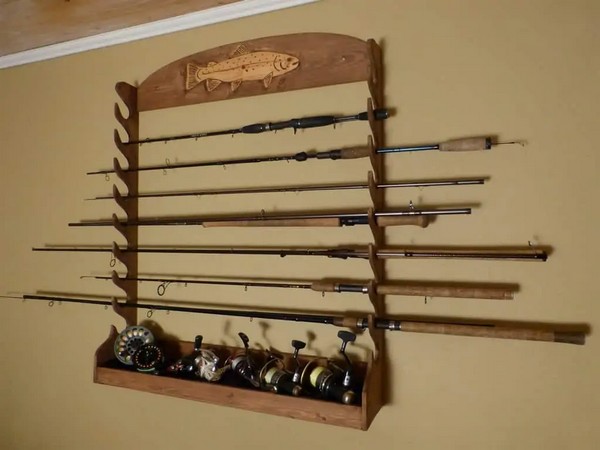 DIY Fishing Rod Holder Wall Mount Plan