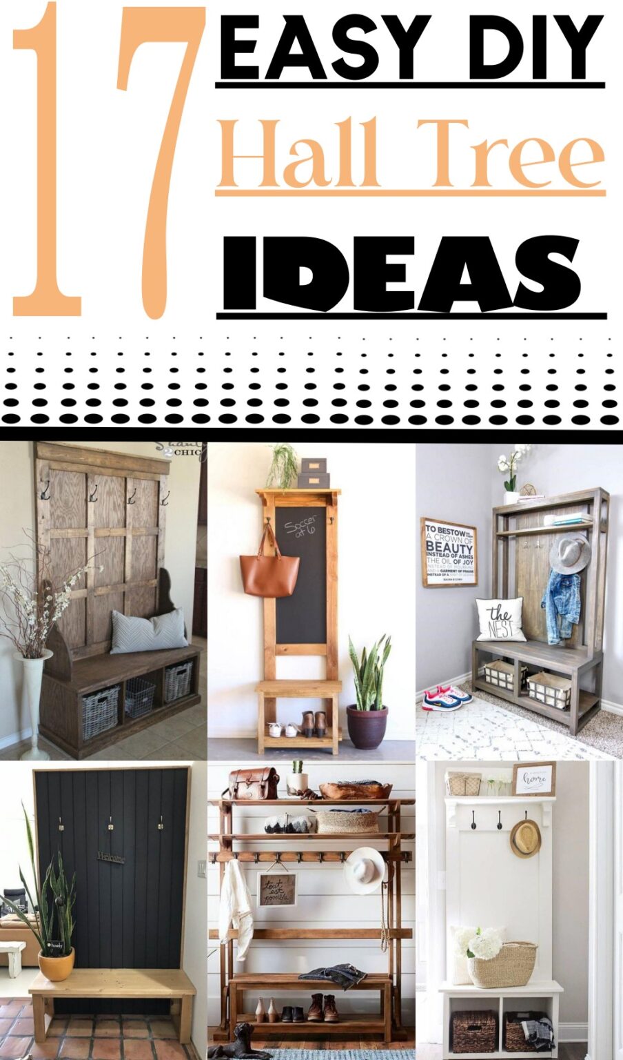 17 DIY Hall Tree Ideas For a Glossy Entryway + Tutorials (Easy!)