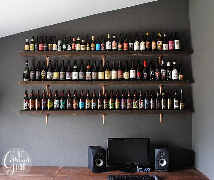 DIY Rustic Wine Shelves