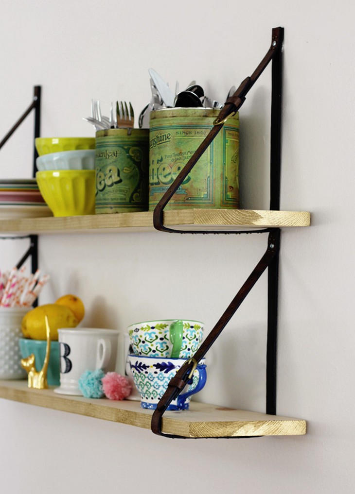 DIY Shelves With Belt Straps