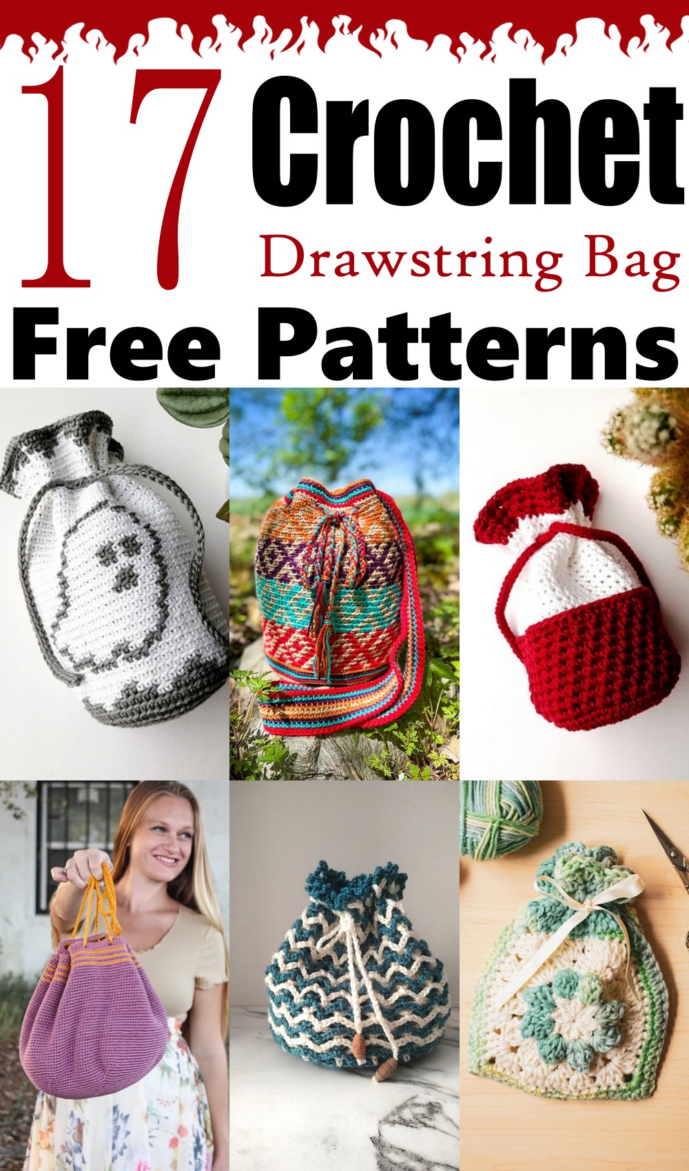 Free Crochet Drawstring Bag Patterns 1