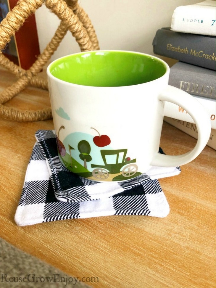 Homemade Fabric Coaster With Bufallow Design
