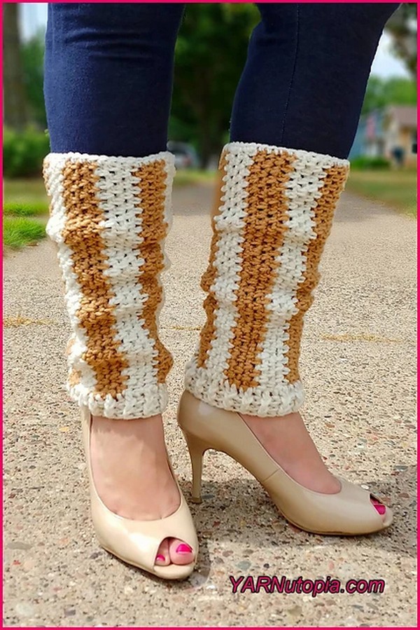 Vertical Striped Leg Warmers