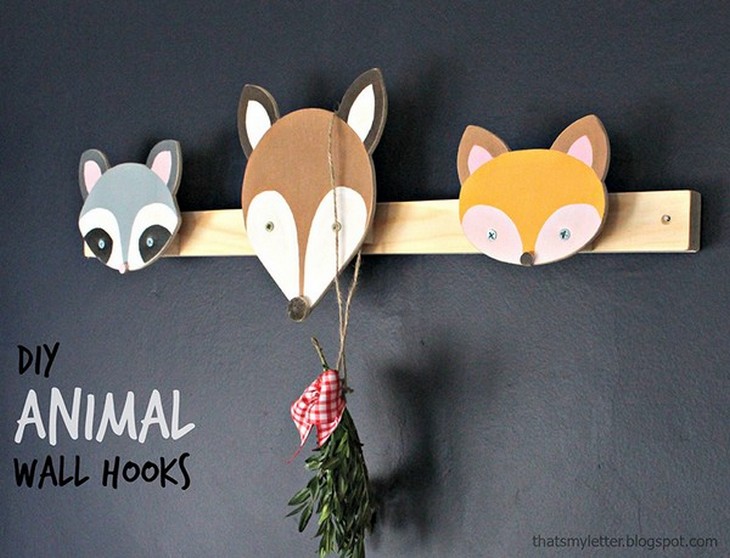Woodland Animal Hook Plans Deer Raccoon and Fox
