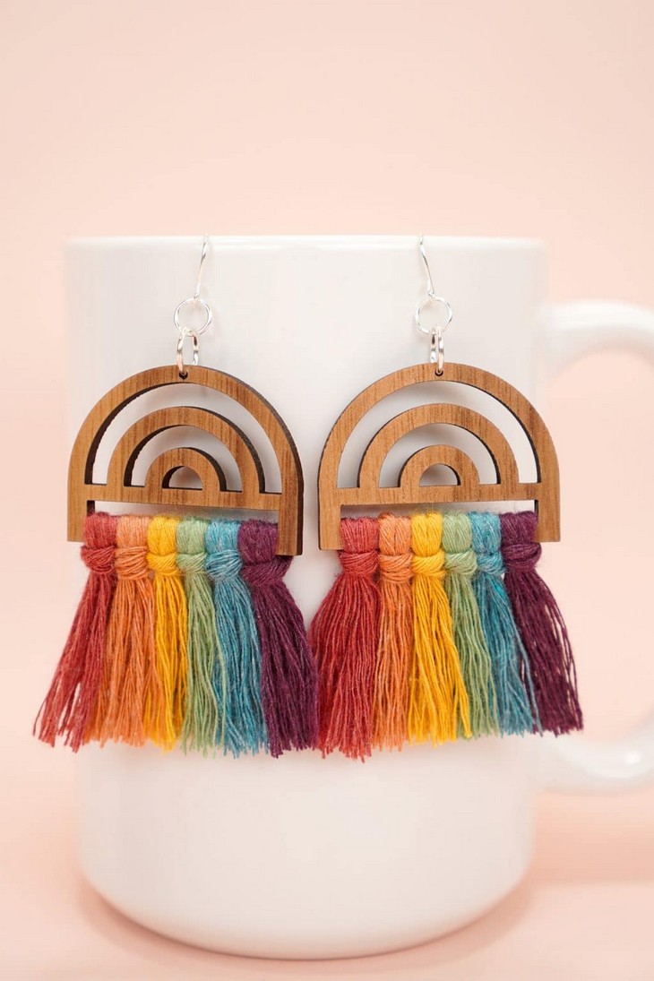 DIY Rainbow Macramé Earrings