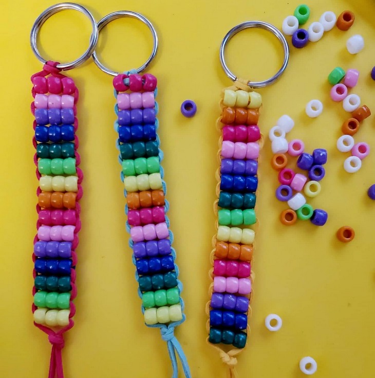 How To Make Rainbow Pony Bead Keychains