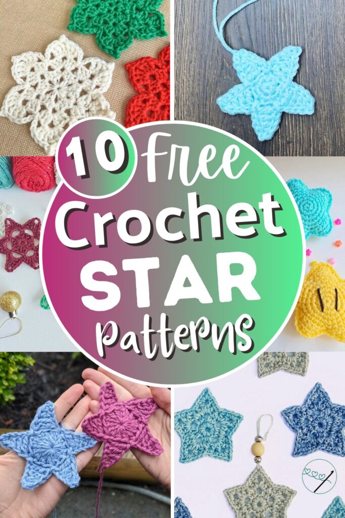 10 Free Crochet Star Patterns For Handmade Decorations - Clairea Belle ...