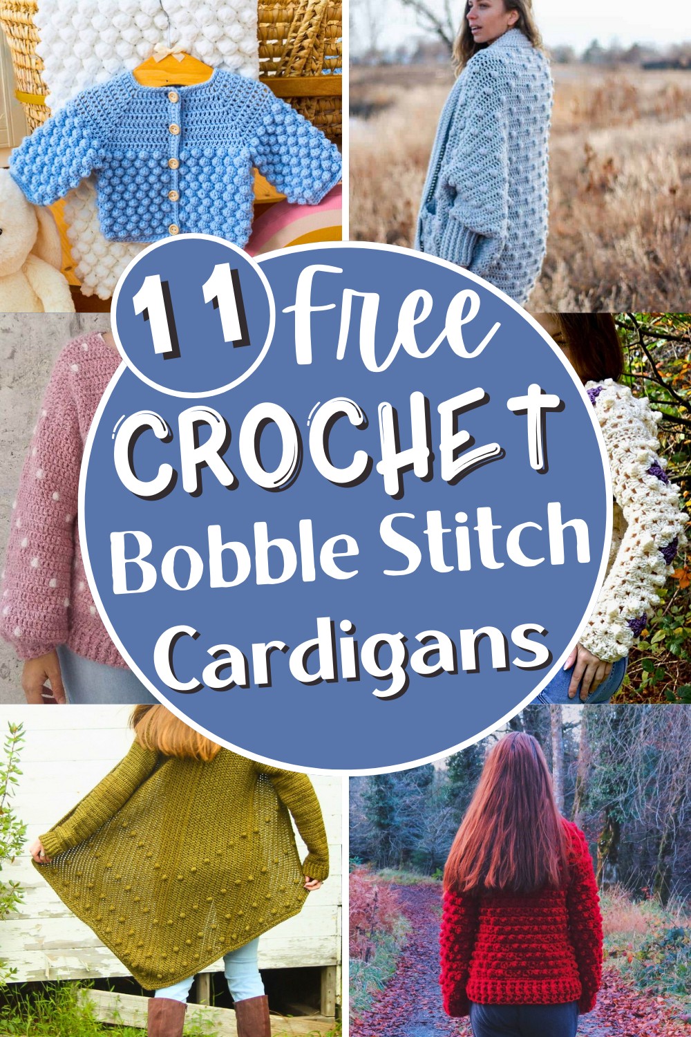 11 Crochet Bobble Stitch Cardigan Patterns