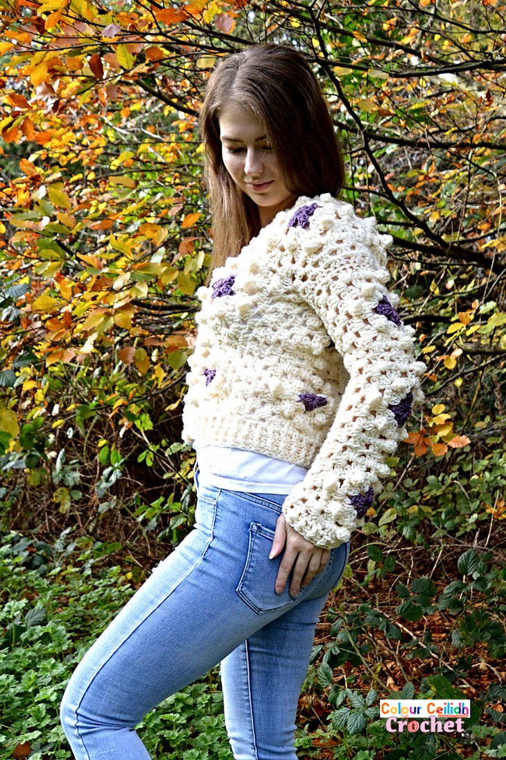 Bobble Stitch Cardigan Bobble Diamonds