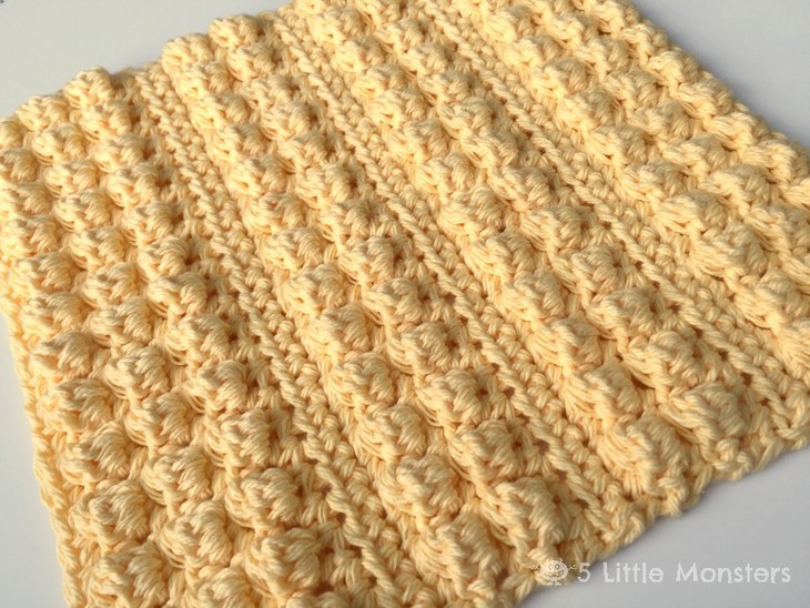 Bobble Stripe Crochet Dishcloth