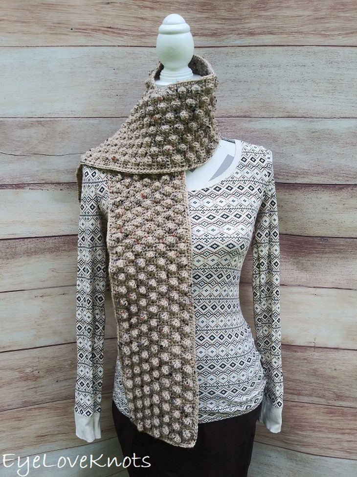 Bobblish Scarf Free Crochet Pattern
