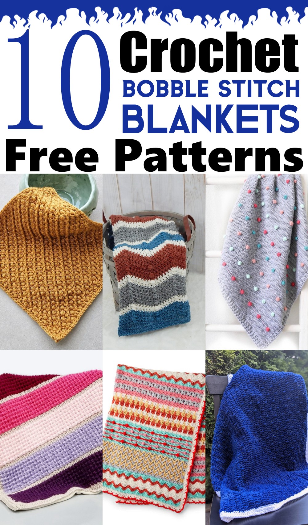 Crochet Bobble Stitch Blankets Patterns 1