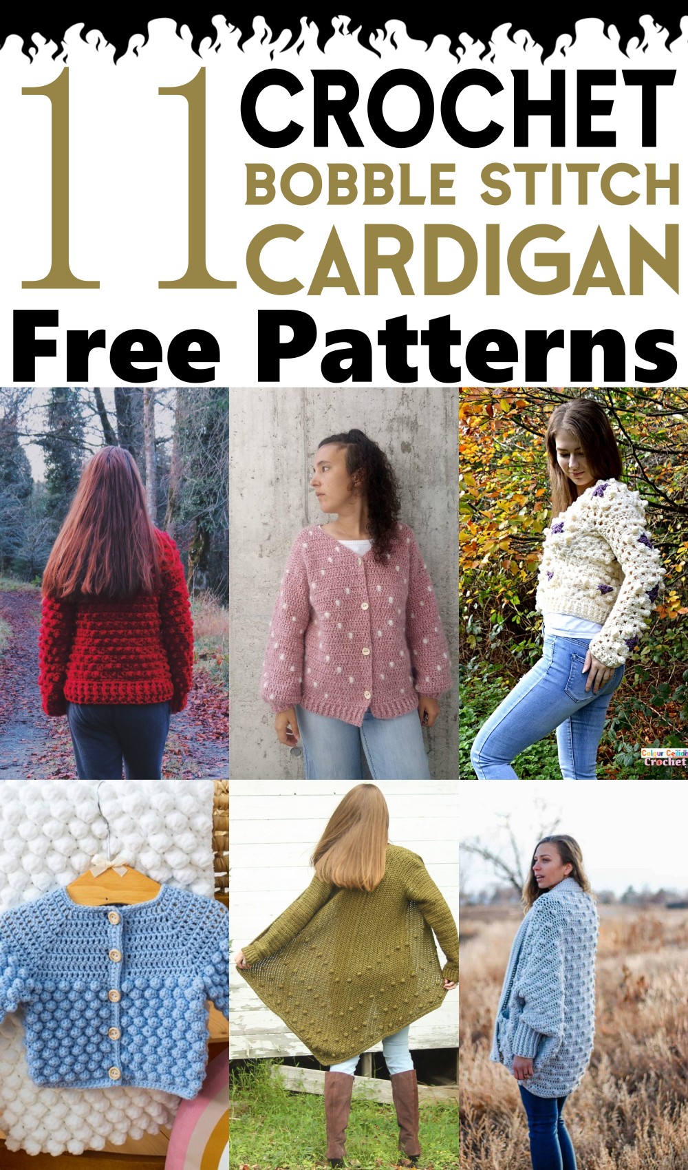 Crochet Bobble Stitch Cardigan Patterns 1