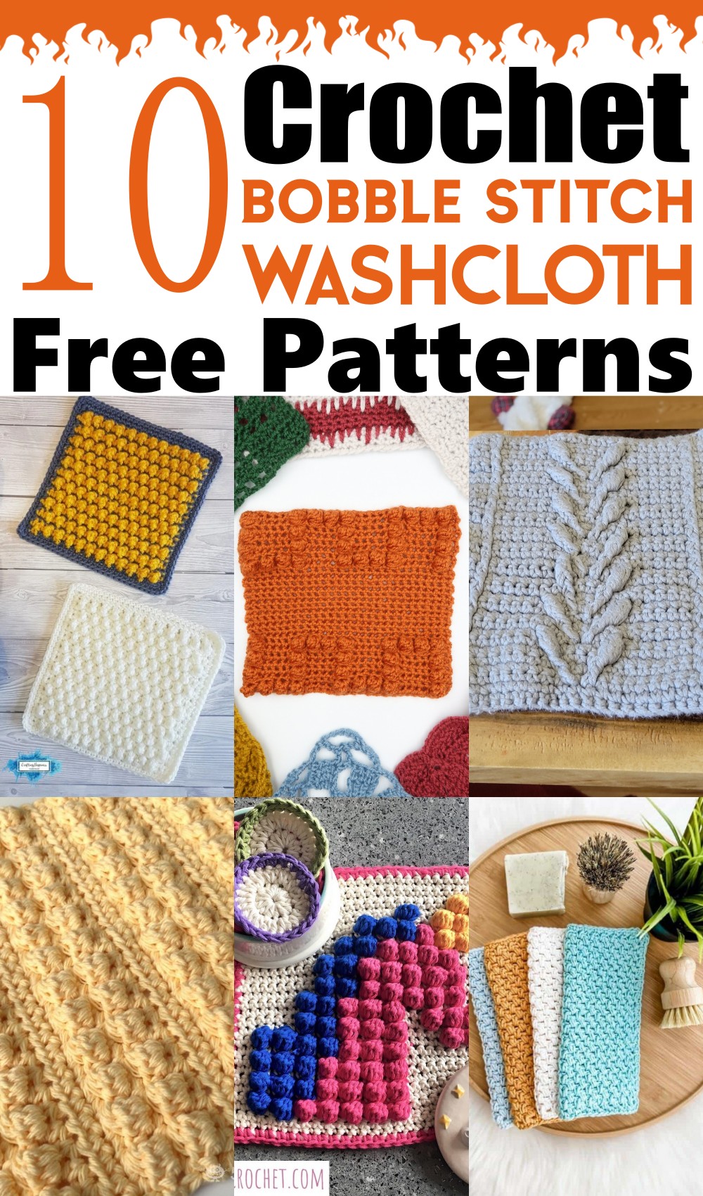 Crochet Bobble Stitch Washcloth 1