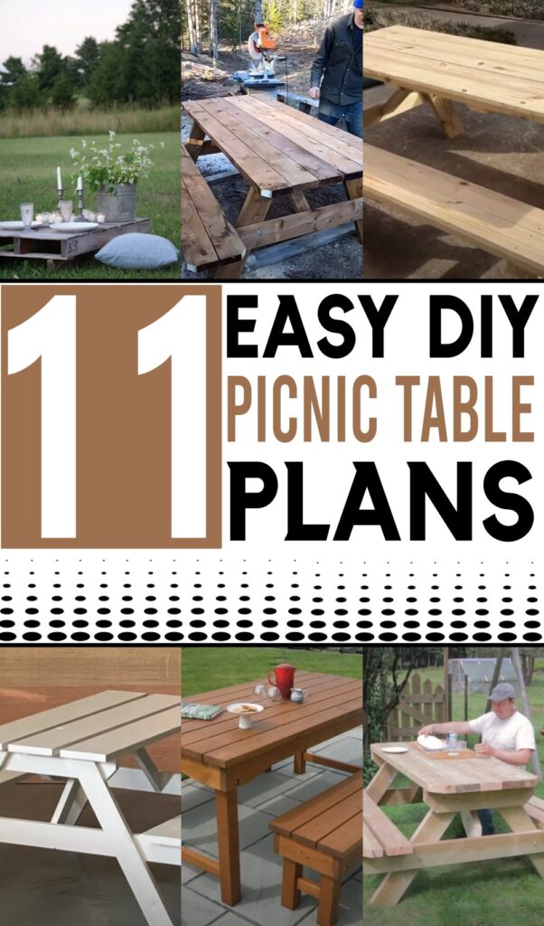 11 DIY Picnic Table Plans For Backyard Fun - Clairea Belle Makes