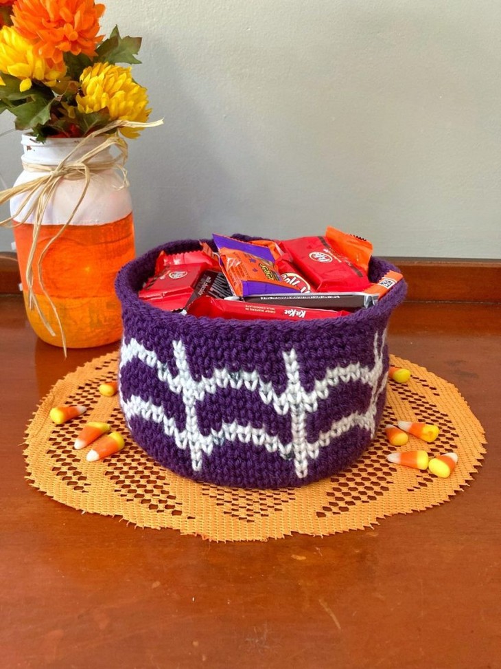 Halloween Spider Web Candy Basket