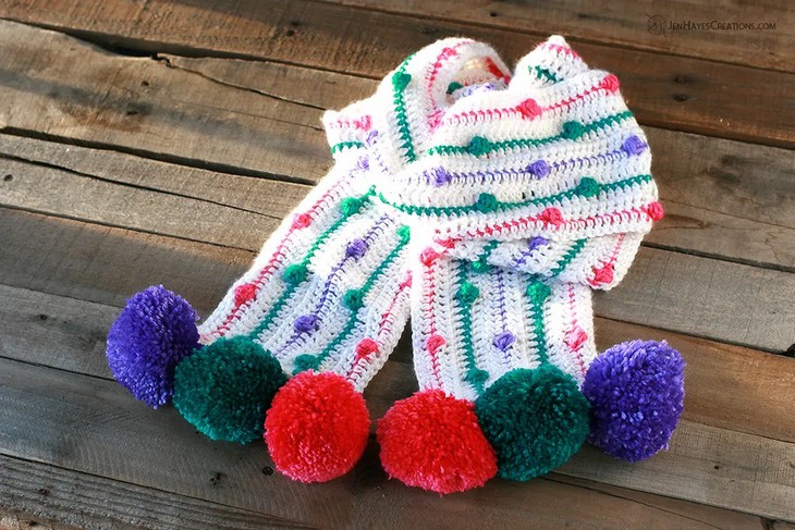 Ode To Spring Crochet Bobble Scarf