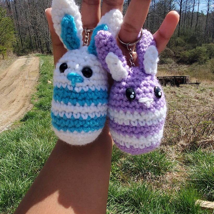 Easter Egg Bunny Amigurumi Keychain