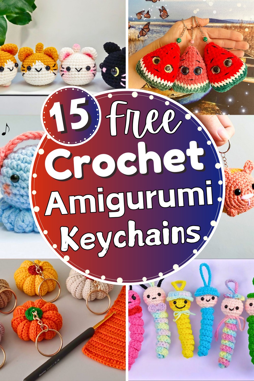 15 Free Crochet Amigurumi Keychain Patterns
