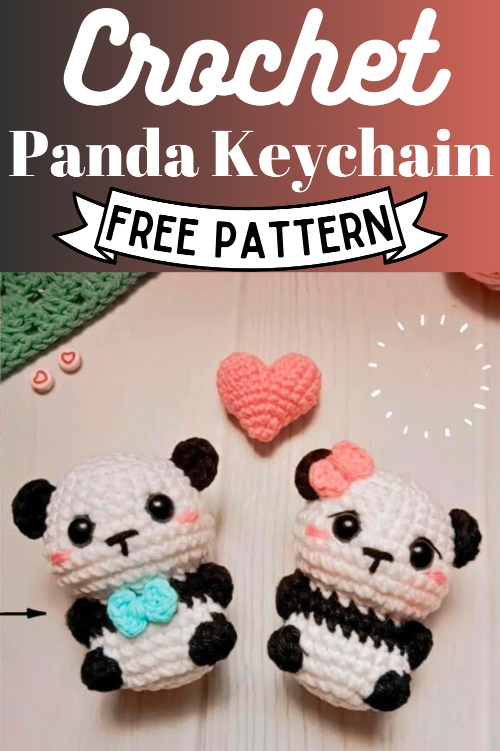 Crochet Amigurumi Panda Keychain