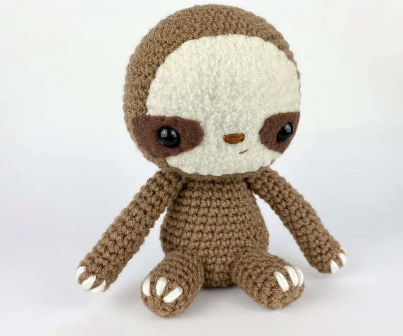 Crochet Amigurumi Sloth With Felt Face Pattern