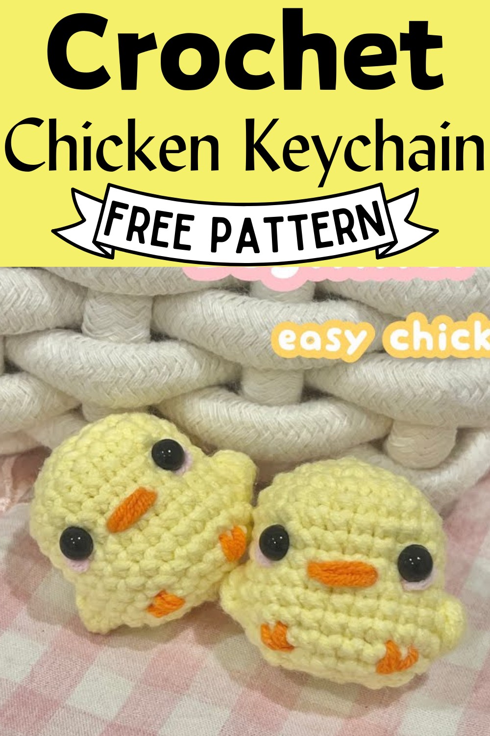 Crochet Chicken Keychain