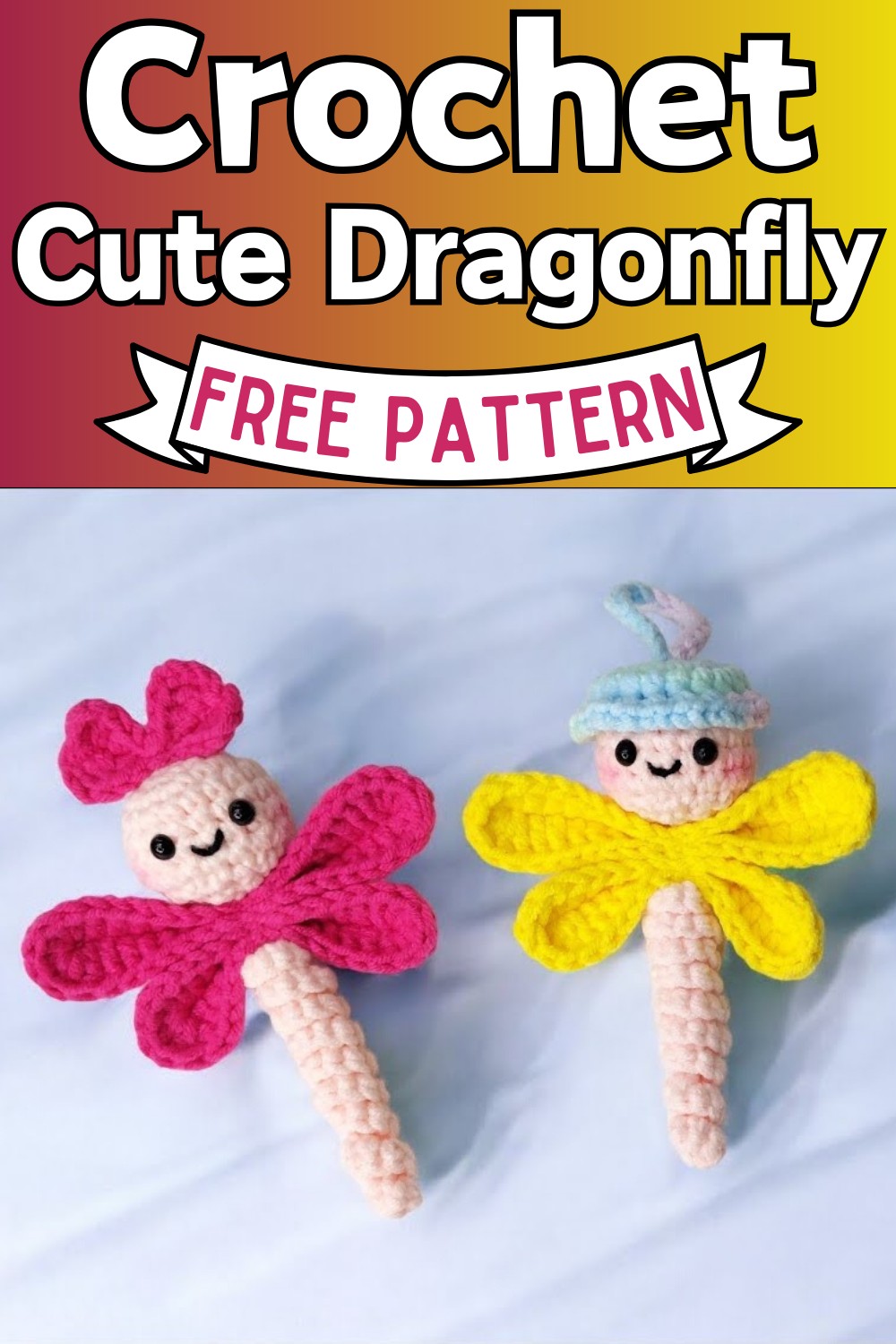 Crochet Cute Dragonfly Amigurumi Keychain