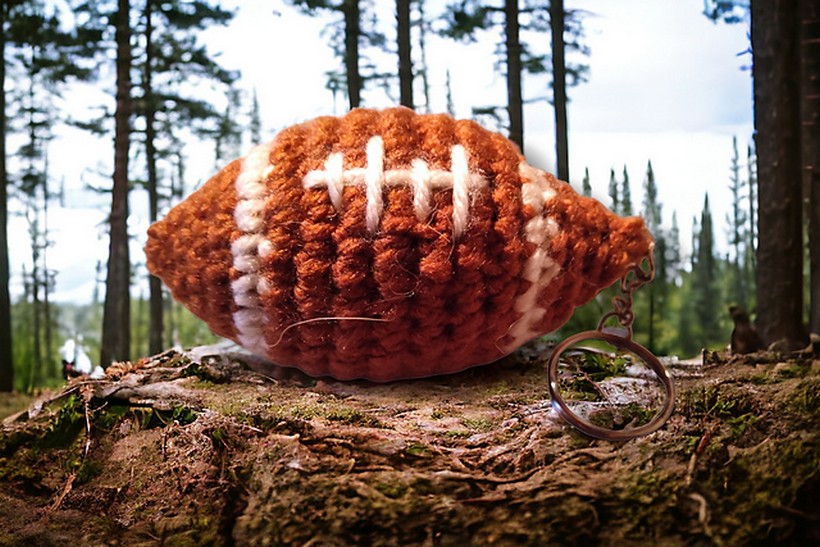 Crochet Football Keychain Pattern