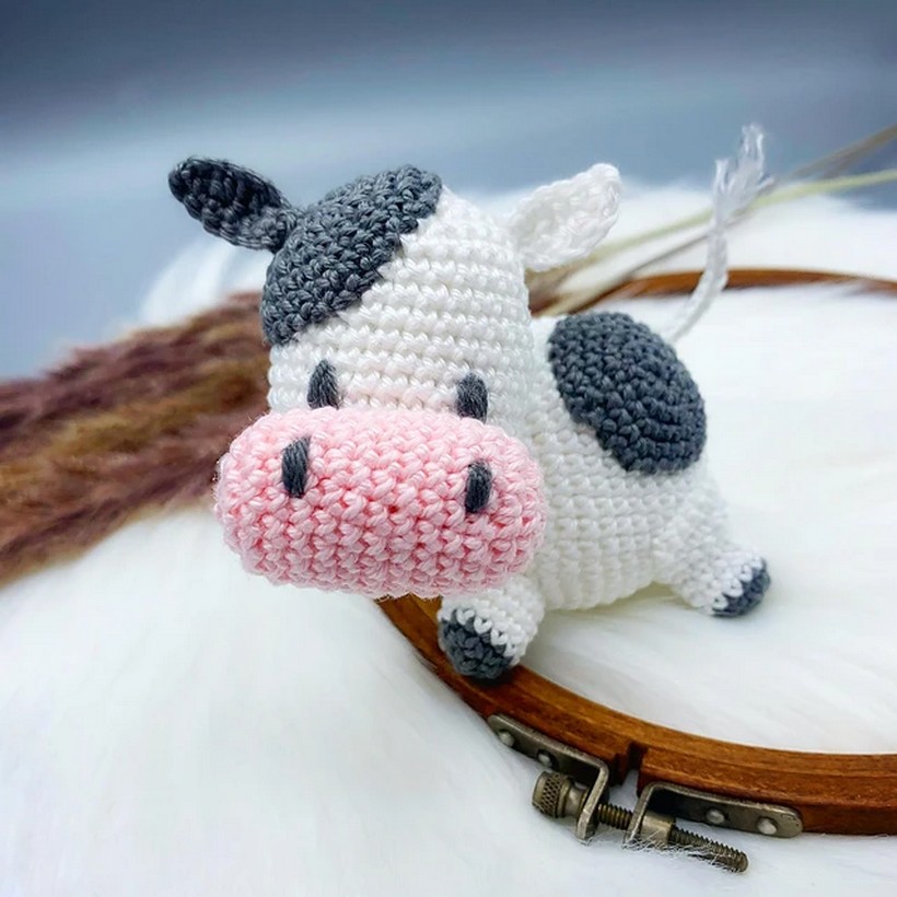 Crochet Harvest Moon Cow Amigurumi Pattern