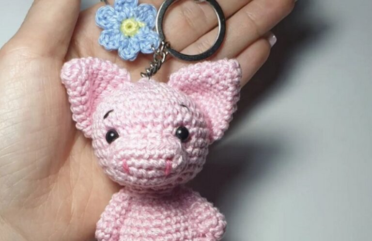 Crochet Pig Keychain Pattern
