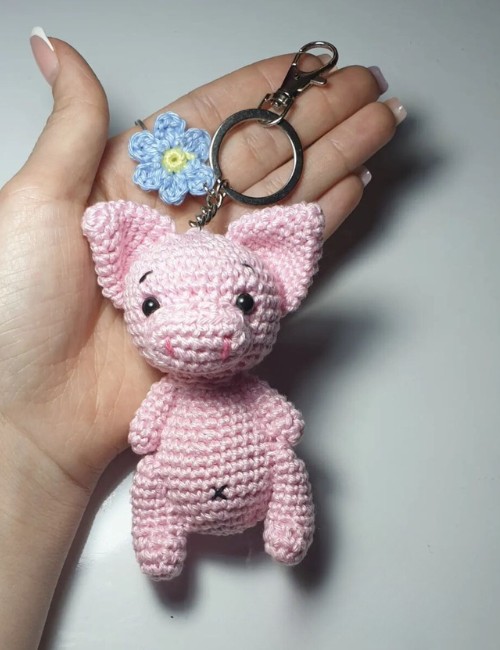 Crochet Pig Keychain Pattern
