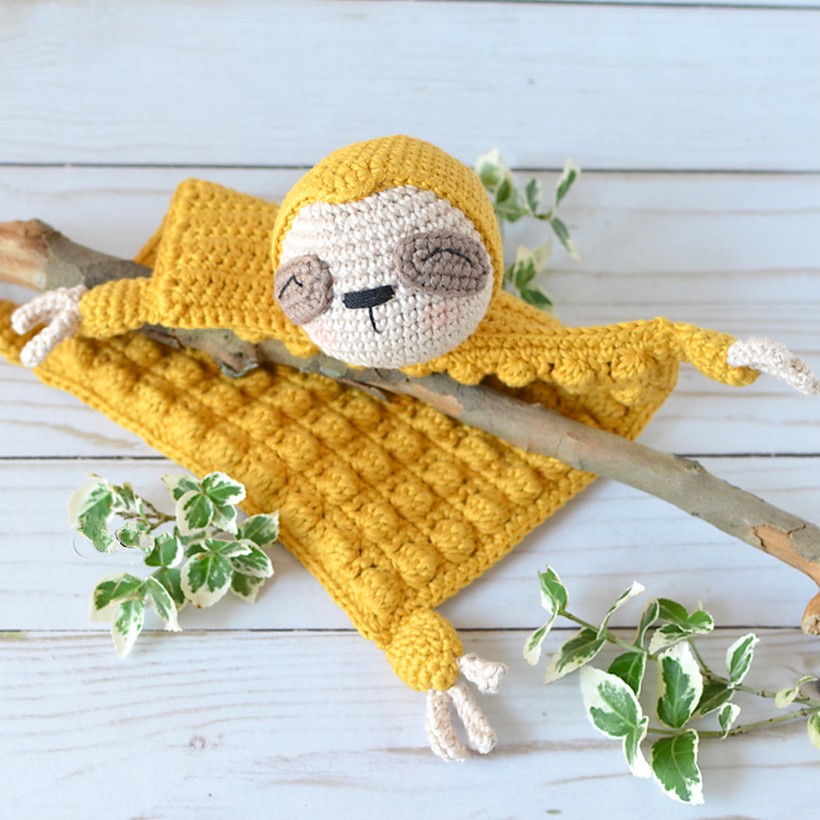 Crochet Sloth Safety Blanket Pattern