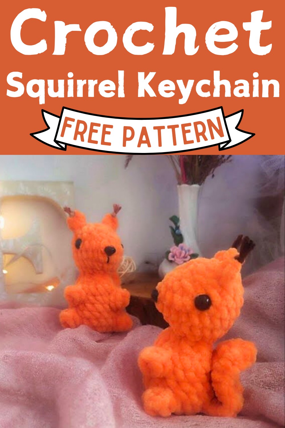 Crochet Squirrel Keychain