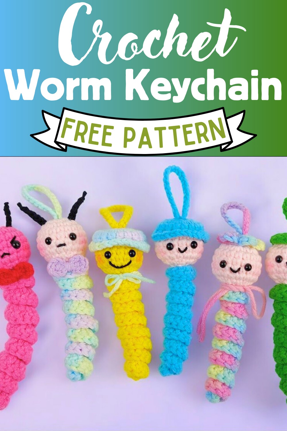 Cute Worm Keychain