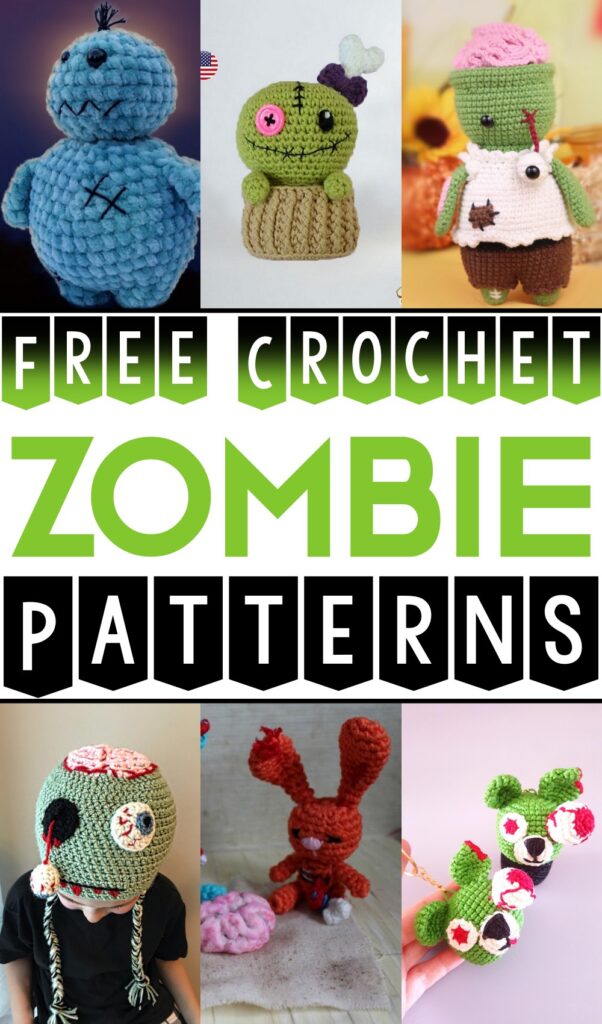 Zombie Pattern Stitch 10 Free Crochet Zombie Patterns For Scary Amigurumi - Clairea Belle Makes