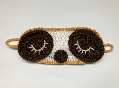 Crochet sloth sleeping mask 