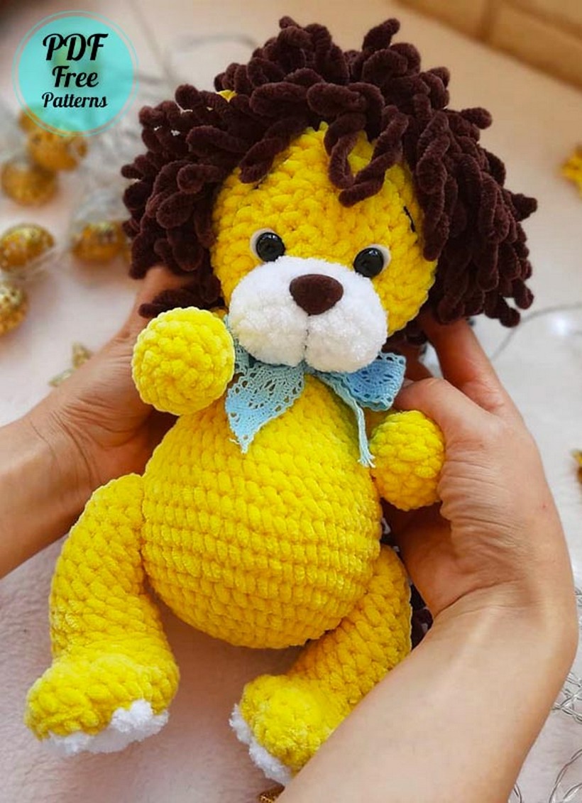 Plush Crochet Lion Amigurumi Free PDF Pattern