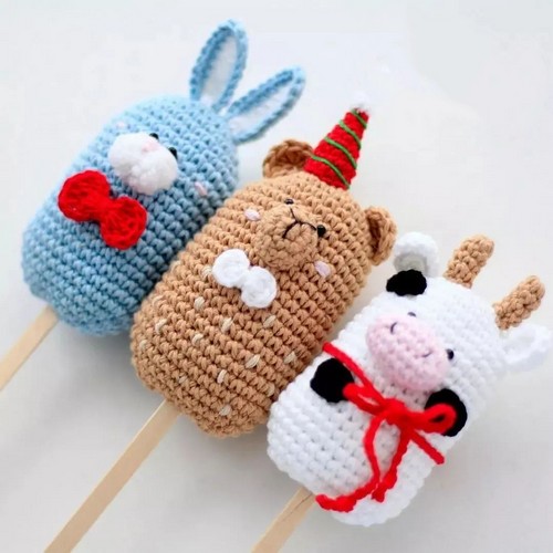 crochet animal ice cream 
