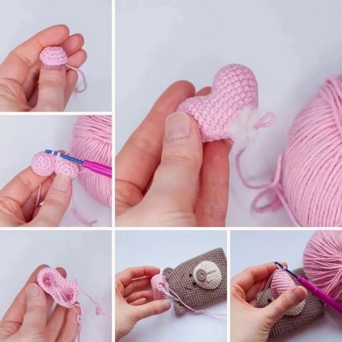 Crochet Bear With Heart Key Pattern