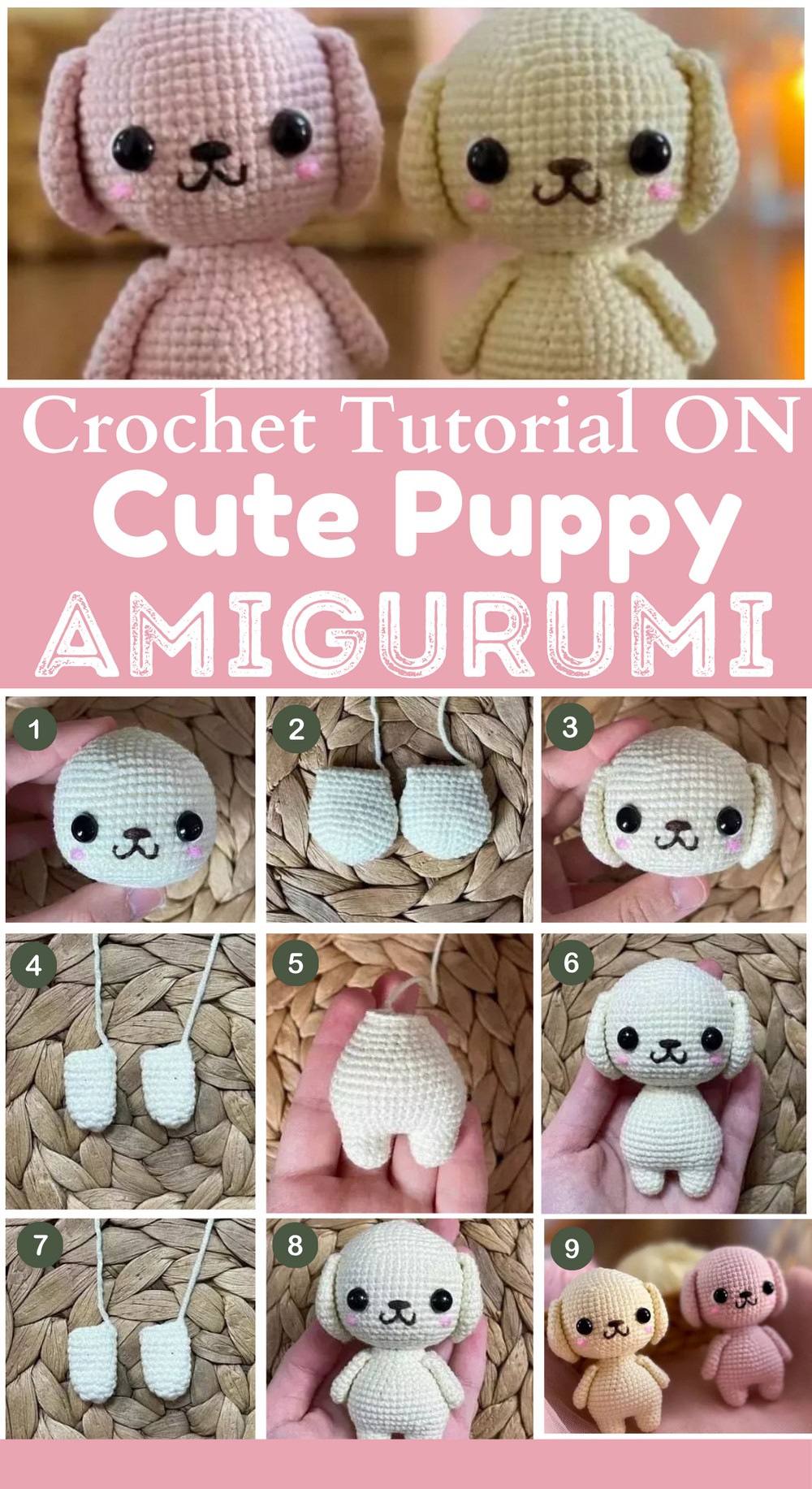 How to crochet puppy amigurumi pattern