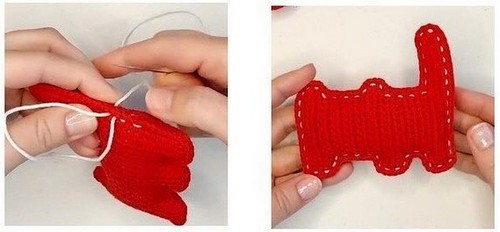 Embroider along the outline