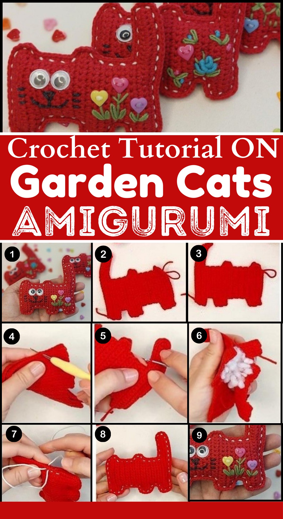 Free Crochet Garden Cats Patterns 3