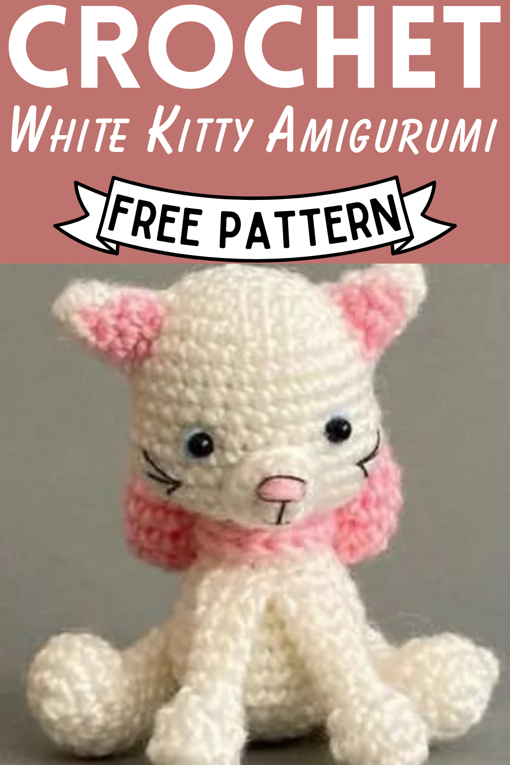 Free Crochet White Kitty Amigurumi Pattern
