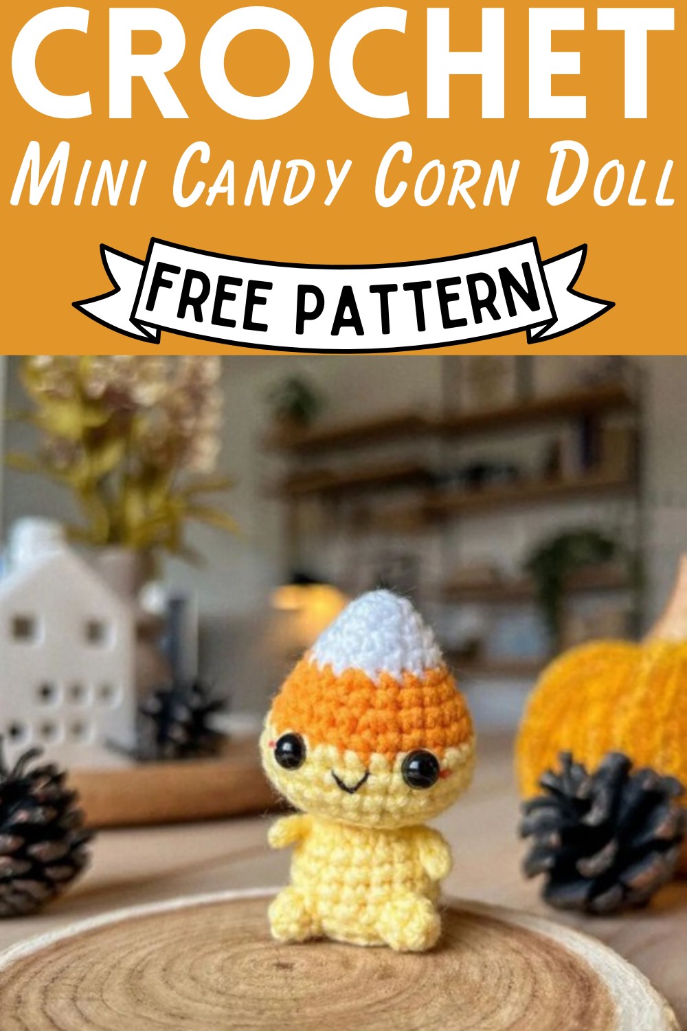 How To Crochet Mini Candy Corn Doll For Thanksgiving