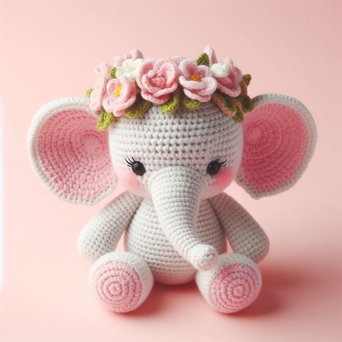 How to Crochet Baby Elephant For Little Girl - Clairea Belle Makes